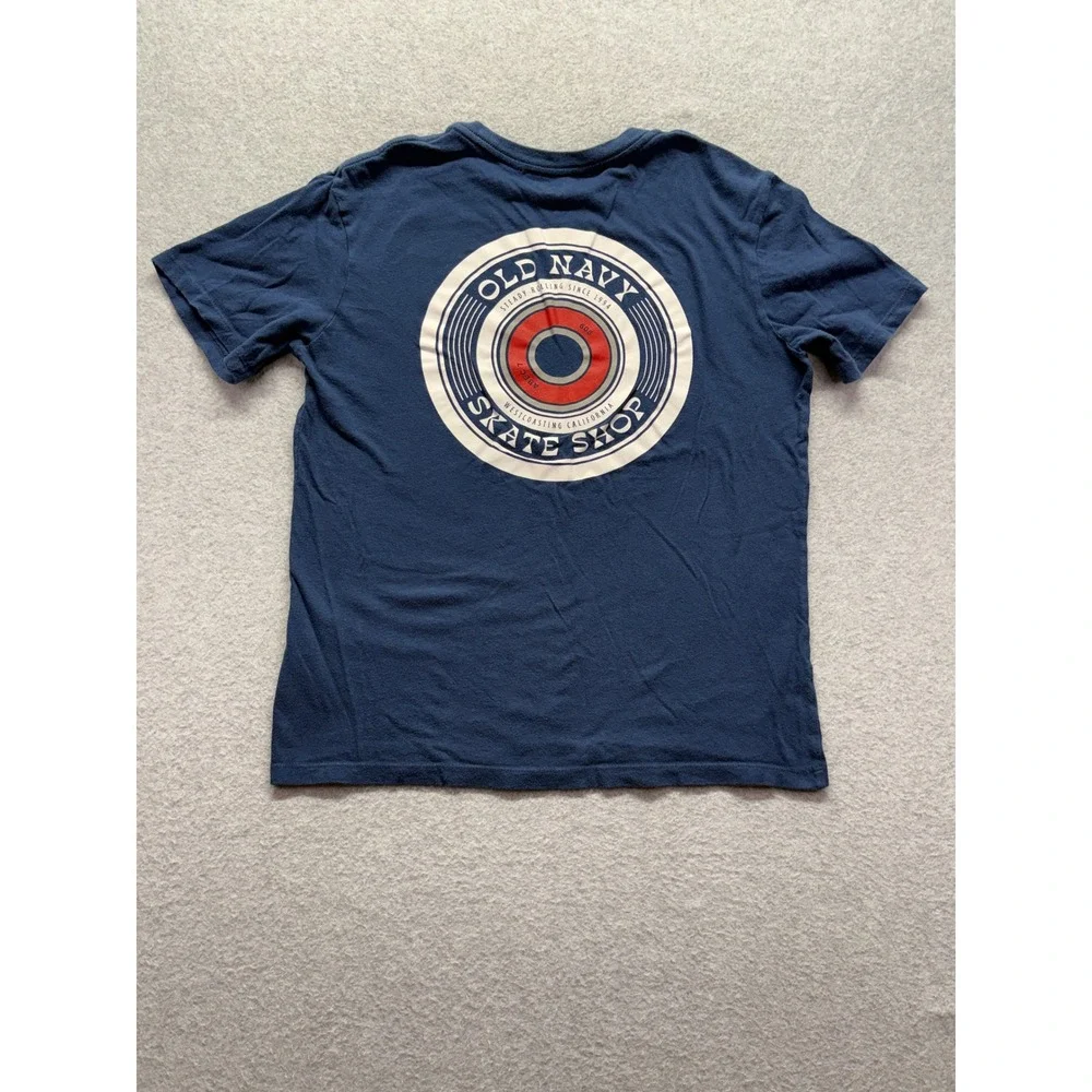 Old Navy Skate Shop Graphic Tee Navy Blue Boys XL 14-16 Short Sleeve T-Shirt